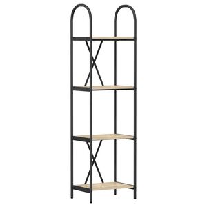 vidaXL Raamatukapp 4 tasandit 40 x 30 x 146 cm Tehispuit Sonoma tamm