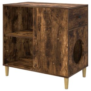 vidaXL Kassi Maja Suitsetatud tamm 72 x 42.5 x 70 cm Tehispuit