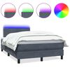vidaXL kontinentaalvoodi madrats ja LED, tumehall, 120x210 cm, samet
