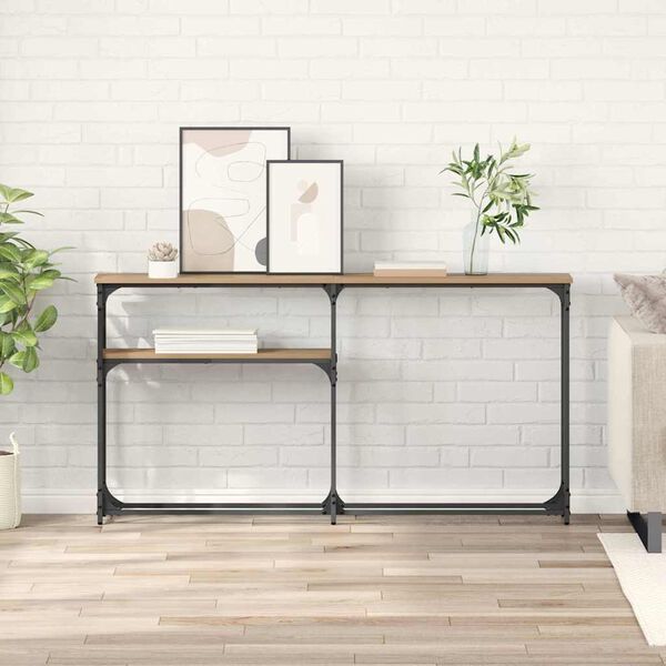 vidaXL KonsolLaud K&auml;sit&ouml;&ouml;puu 145 x 22,5 x 75 cm Tehispuit