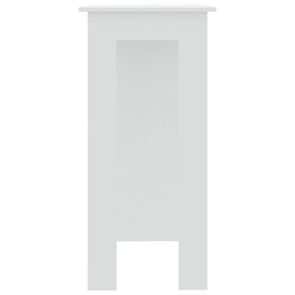 vidaXL baarilaud riiuliga, valge, 102x50x103,5 cm tehispuit