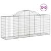 vidaXL kaarekujulised gabioonkorvid 40, 200x50x80/100cm tsingitud raud