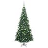 vidaXL valgustatud kunstkuusk kuulidega 240 cm, roheline