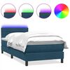 vidaXL kontinentaalvoodi madrats ja LED Tumesinine 100x220 cm samet