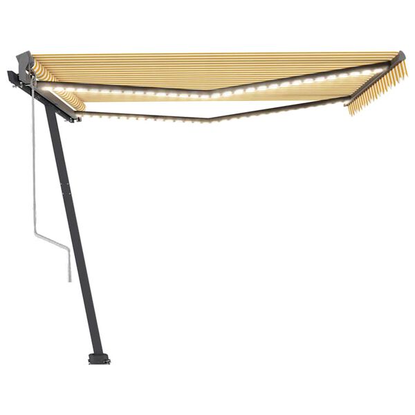 vidaXL automaatne varikatus LED, tuuleandur 400x300 cm kollane/valge