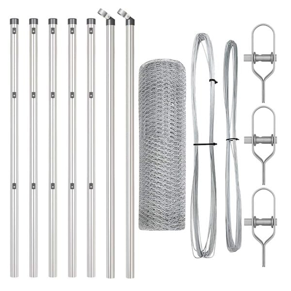 vidaXL Aed koos postidega H&otilde;bedane 0.4 x 10 m PVC kaetud teras