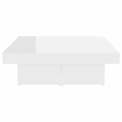 vidaXL kohvilaud, kõrgläikega valge, 90x90x28 cm, puitlaastplaat