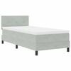 vidaXL LED Box Spring Voodi madratsiga Helehall 100 x 200 cm Samet