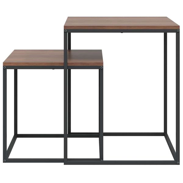 vidaXL kohvilaua komplekt 2 tk, tehispuit ja metall