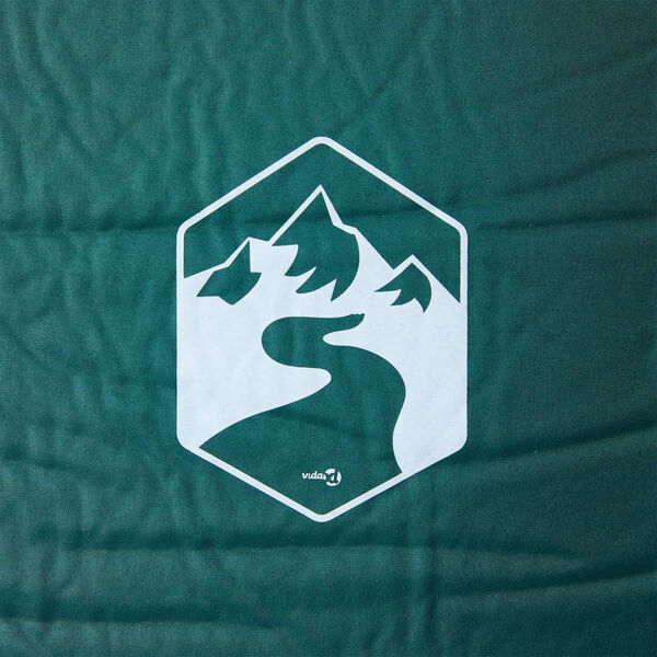 vidaXL isetäituv matkamadrats koos sisseehitatud padjaga, roheline