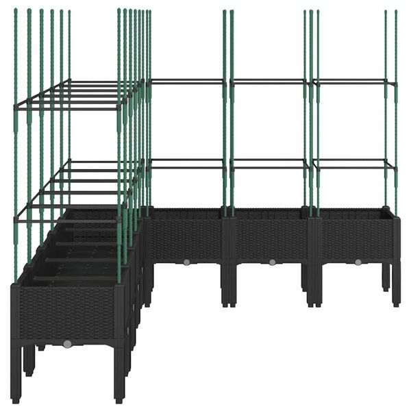 vidaXL v&otilde;rega taimekast, must, 200 x 160 x 142,5 cm, PP