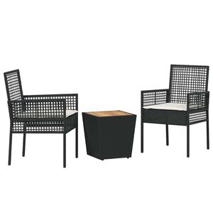 vidaXL Aia Bistroo Komplekt 3 pcs Must Polürooster