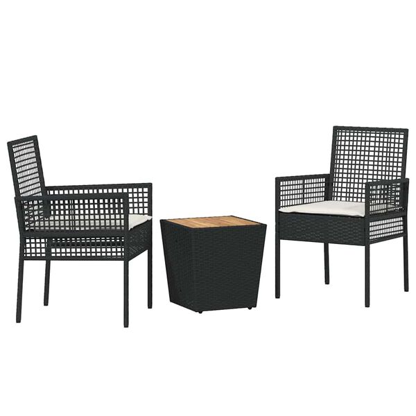 vidaXL Aia Bistroo Komplekt 3 pcs Must Polürooster