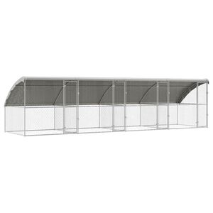 vidaXL Koerakuut 4 pcs H&otilde;bedane 8 x 2 x 2 m Tsingitud teras