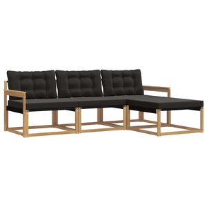 vidaXL V&auml;li diivanikomplekt padjaga 4 pcs Valge ja must