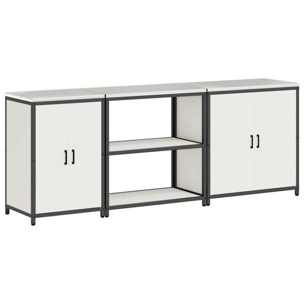 vidaXL K&ouml;&ouml;givarustus riiuliga Muu ladustamisega 3 pcs Valge Teras