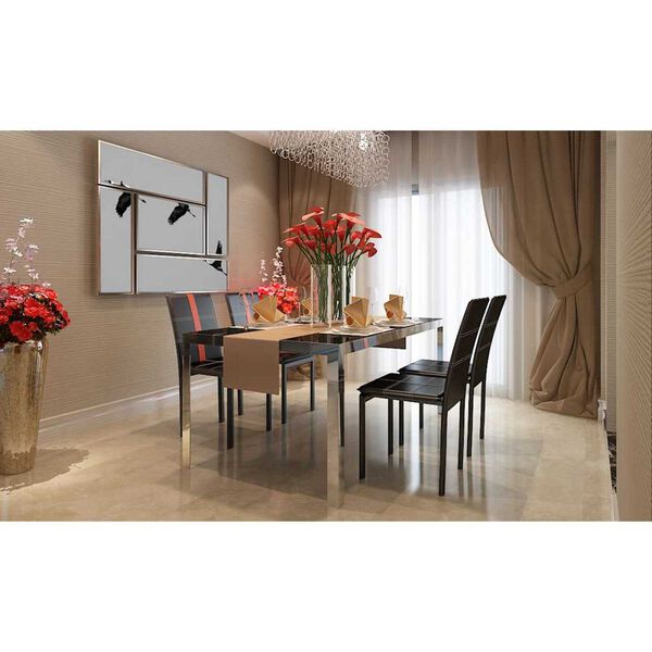 vidaXL S&ouml;&ouml;gitoa Toolid 4 pcs Must 46 x 38.5 x 91 cm Kunstnahk