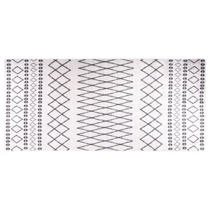 vidaXL vaip, pestav, 80 x 300 cm, must ja valge