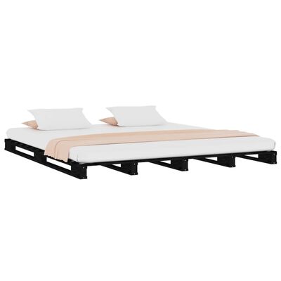 vidaXL kaubaalustest voodi, must, 140 x 190 cm, männipuit
