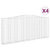 vidaXL kaarekujulised gabioonkorvid 4 tk, 400x30x160/180 cm, raud