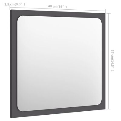 vidaXL vannitoa peegel, hall, 40 x 1,5 x 37 cm, puitlaastplaat