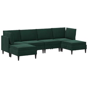 vidaXL Elutoa m&ouml;&ouml;bliseade padjaga 6 pcs Tumeroheline Samet