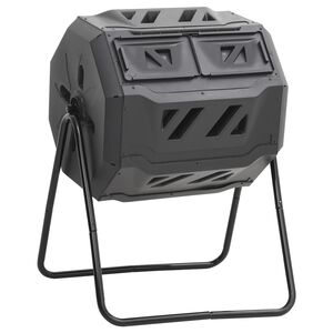 vidaXL aia kompostikast, must, 73 x 64 x 95 cm, 160 l