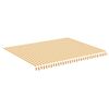 vidaXL varikatuse asenduskangas, kollane ja valge, 4,5 x 3,5 m