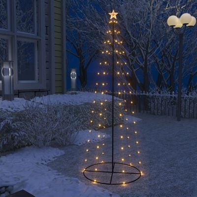 vidaXL koonusekujuline jõulupuu 100 sooja valget LEDi, 70 x 180 cm