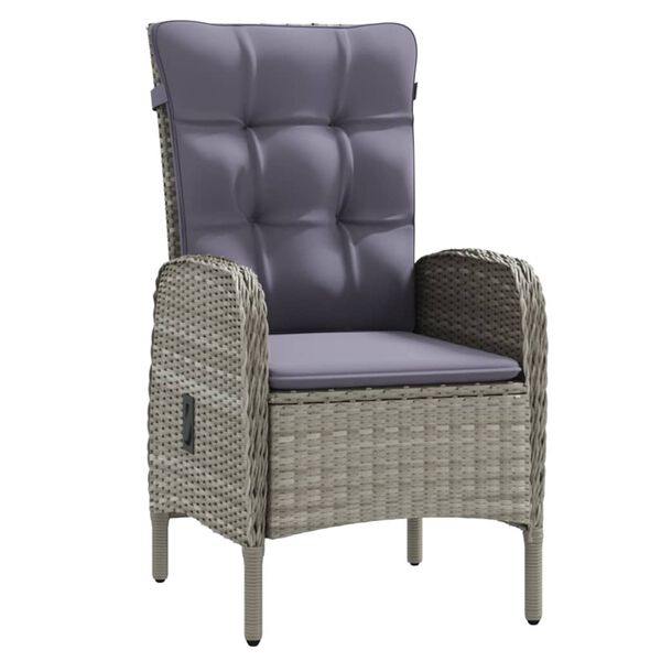 vidaXL 7-osaline aiamööbli komplekt patjadega, hall ja must