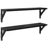 vidaXL Seinakarbid Seinale kinnitav 2 pcs Must tamm 60 x 15 x 15,5 cm