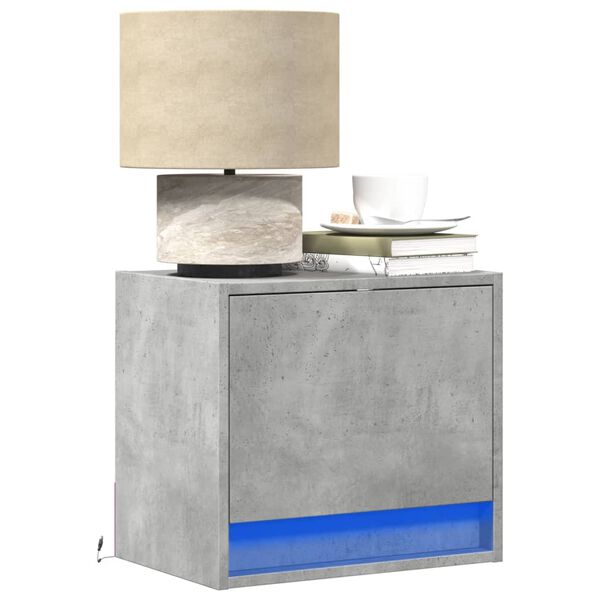 vidaXL seinale kinnitatavad &ouml;&ouml;kapid LED-tuledega 2 tk, betoonhall