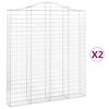 vidaXL kaarekujulised gabioonkorvid 2 tk, 200x30x220/240 cm, raud