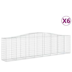vidaXL kaarekujulised gabioonkorvid 6 tk, 400x50x100/120 cm, raud