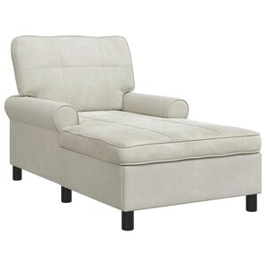 vidaXL Chaise Lounge padjaga cream 91 x 157 x 91 cm Samet