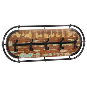 vidaXL seinale kinnitatav riidenagi 5 konksuga, taastatud puit