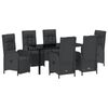 vidaXL Aia s&ouml;&ouml;gilaudade komplekt padjaga 7 pcs Must pol&uuml;rotang