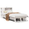 vidaXL riiuliga voodiraam ilma madratsita, valge, 75x190 cm, puit
