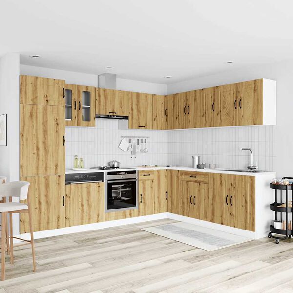 vidaXL 14-osaline k&ouml;&ouml;gikapi komplekt Kalmar, k&auml;sit&ouml;&ouml;tamm, tehispuit