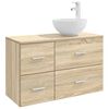 vidaXL Vannitoa m&ouml;&ouml;bleset 2 pcs Sonoma tamm Tehispuit