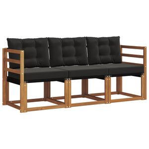 vidaXL V&auml;li diivanikomplekt padjaga 3 pcs Looduslik ja must