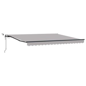 vidaXL Kokkuvolditav varikatus Helehall 400 &times; 350 cm Pol&uuml;ester