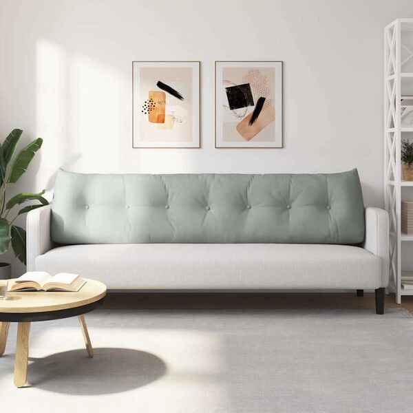 vidaXL Seljatugi padi Helehall 200 x 24 x 50 cm Samet