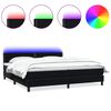 vidaXL kontinentaalvoodi madrats ja LED, must, 200x220 cm, samet
