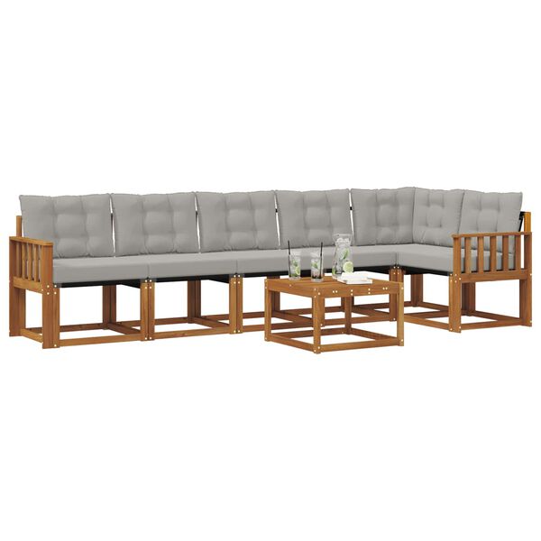 vidaXL V&auml;li diivanikomplekt padjaga 7 pcs Looduslik ja Hele Hall