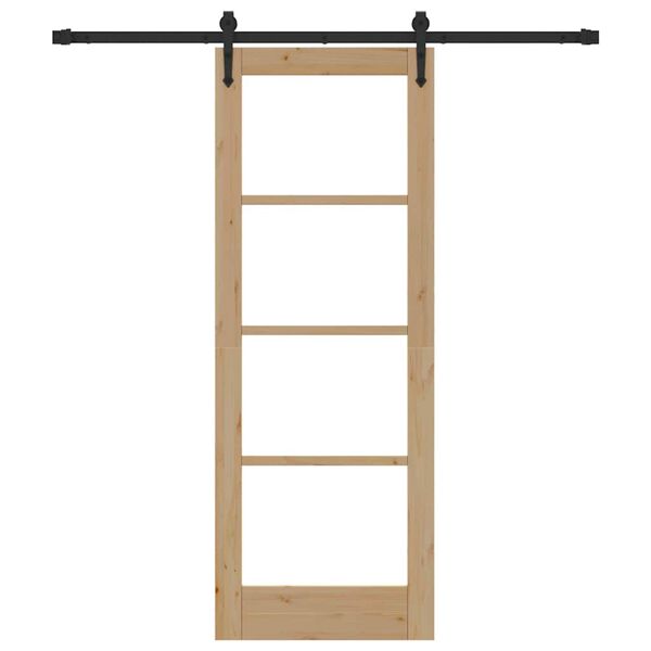 vidaXL Libisev uks Neutraalne 73,5 x 198,5 cm Soe männipuit ja klaas