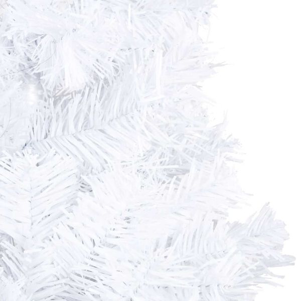 vidaXL valgustusega kunstkuusk kuulidega, valge, 240 cm