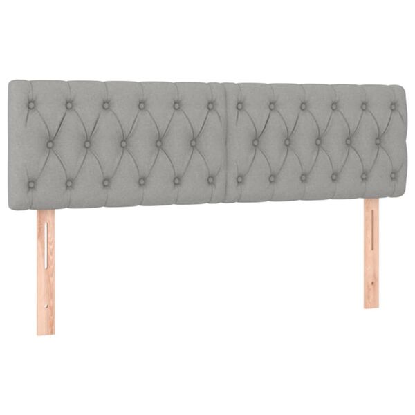 vidaXL LED-voodipeats, helehall, 144x7x78/88 cm, kangas