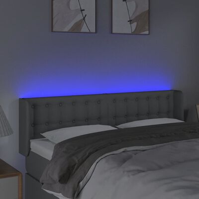 vidaXL LED-voodipeats, helehall, 147x16x78/88 cm, kangas