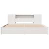vidaXL riiuliga voodiraam ilma madratsita, valge, 180x200cm, m&auml;nnipuit